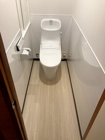 茨城県神栖市トイレリフォーム|汚れ防止のパネル設置