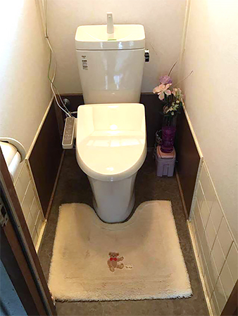 茨城県稲敷市トイレリフォーム|既存壁を一部残しコストカット