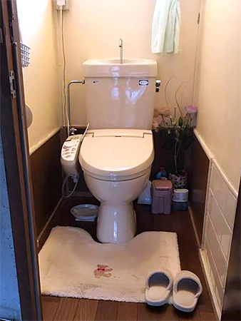 茨城県稲敷市トイレリフォーム|既存壁を一部残しコストカット