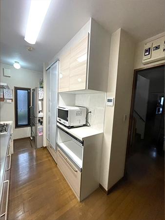 千葉県成田市キッチンリフォーム|収納力UP、面材交換