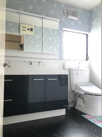 千葉県成田市洗面化粧台トイレリフォーム|きれいな別空間に