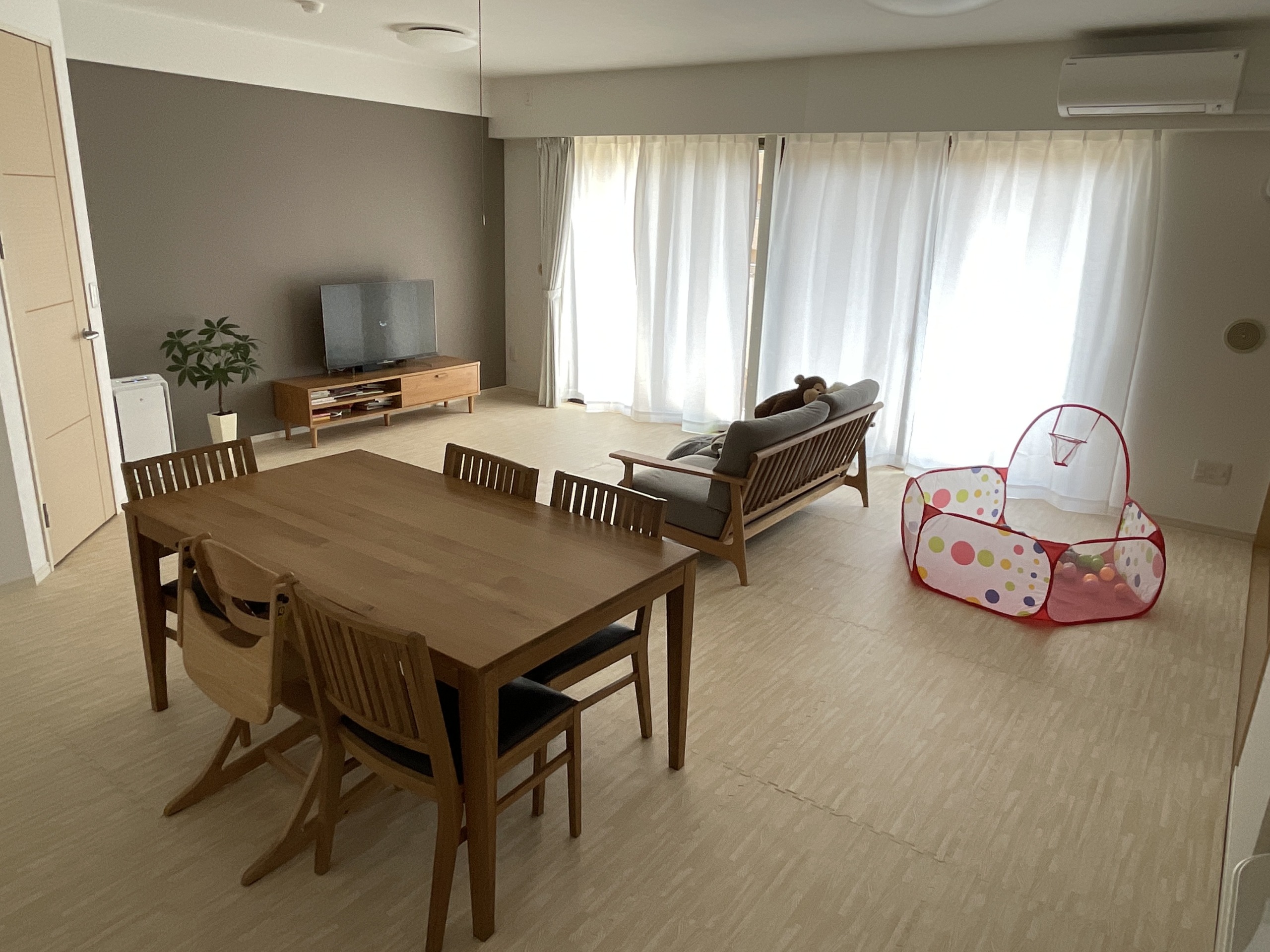 壁撤去で広いワンフロアに