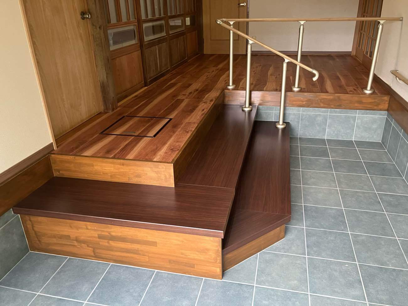 動線まで考えた、自由設計のバリアフリー玄関