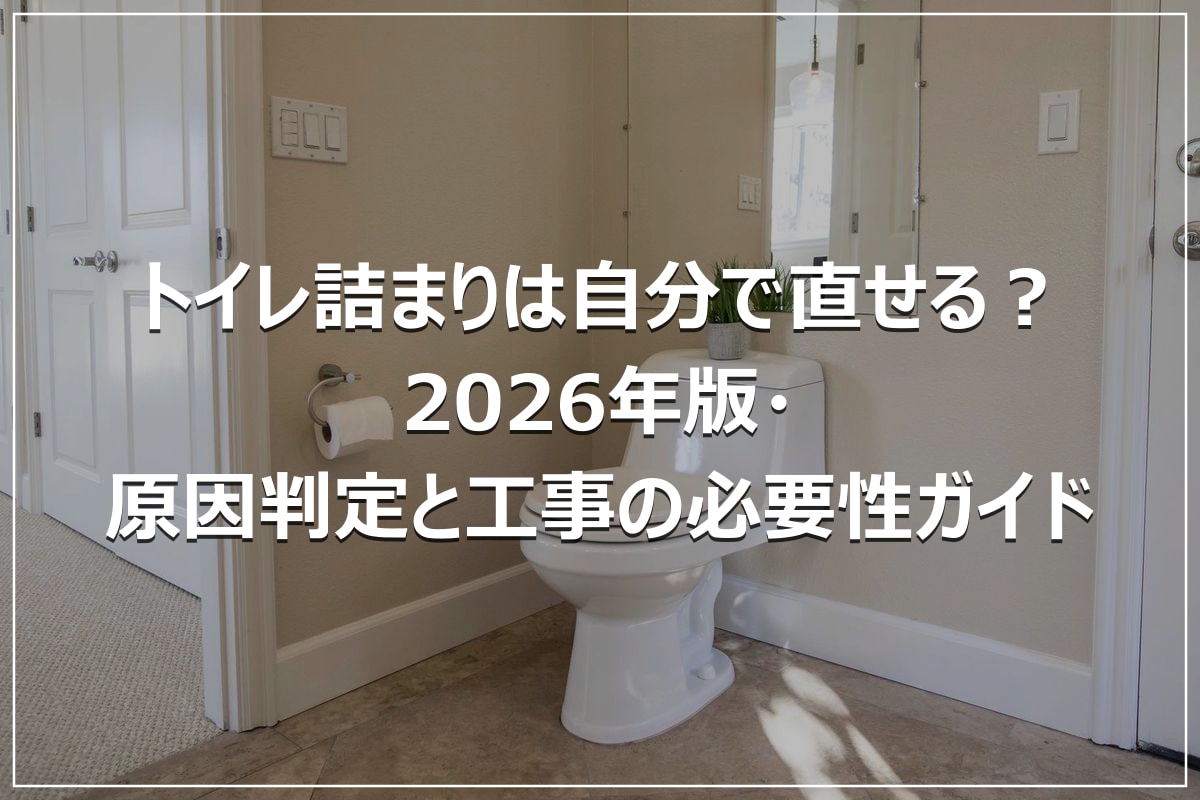 トイレ詰まりは自分で直せる?2026年版・原因判定と工事の必要性ガイド