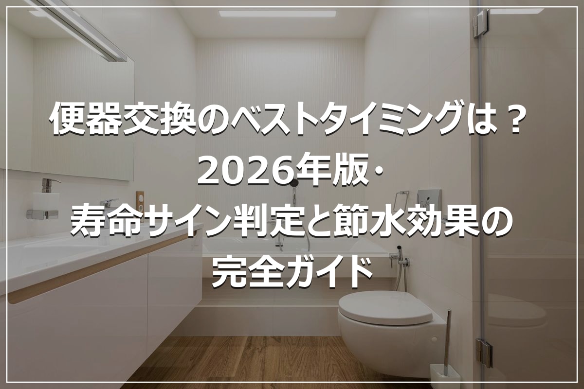 便器交換のベストタイミングは?2026年版・寿命サイン判定と節水効果の完全ガイド
